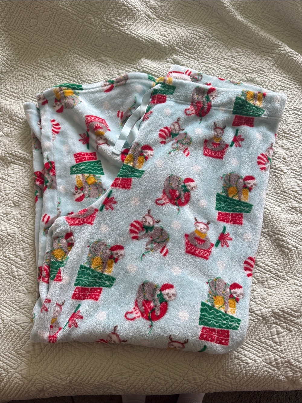 Christmas Sloth Daydream By Berkshire Home Fuzzy PJ Pants S 1X